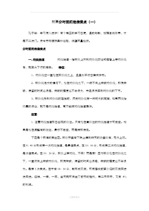 股票分时图的绝佳卖点技巧