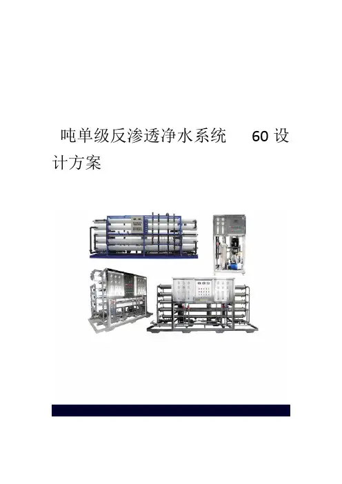 60T反渗透水处理设备技术方案设计及报价