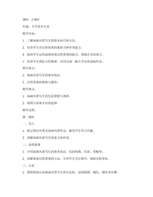 大学风景写生油画教案设计