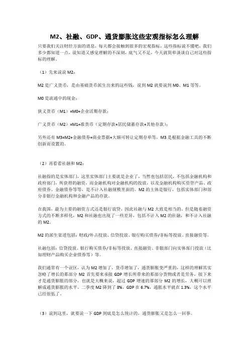 M2、社融、GDP、通货膨胀这些宏观指标怎么理解