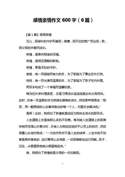 感悟亲情作文600字(6篇)