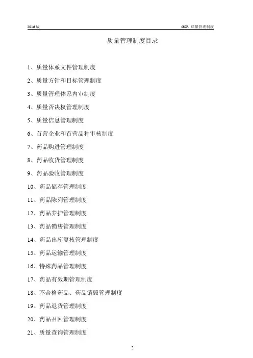 2016改新版GSP管理制度(整套)