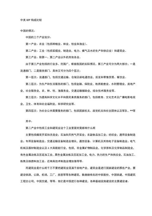 中美GDP构成比较