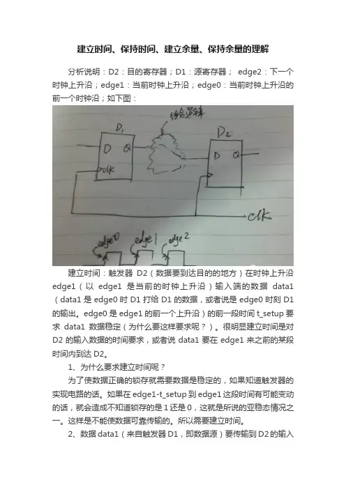 建立时间、保持时间、建立余量、保持余量的理解