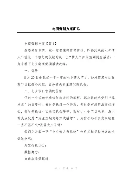 电商营销方案汇总