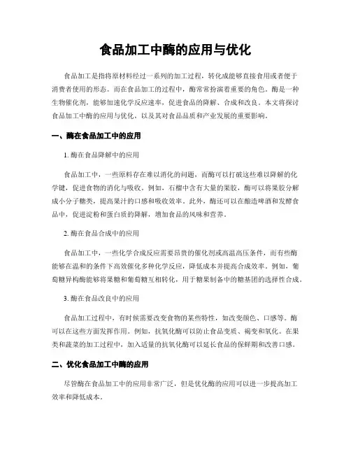 食品加工中酶的应用与优化