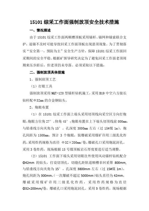 15101综采工作面强制放顶安全技术措施