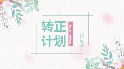 企业员工转正计划工作总结汇报PPT模板