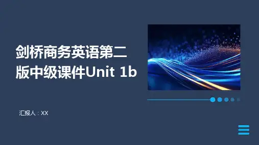 剑桥商务英语第二版中级课件Unit 1b