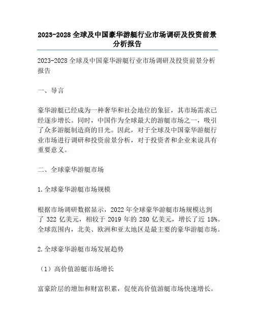 2023-2028全球及中国豪华游艇行业市场调研及投资前景分析报告