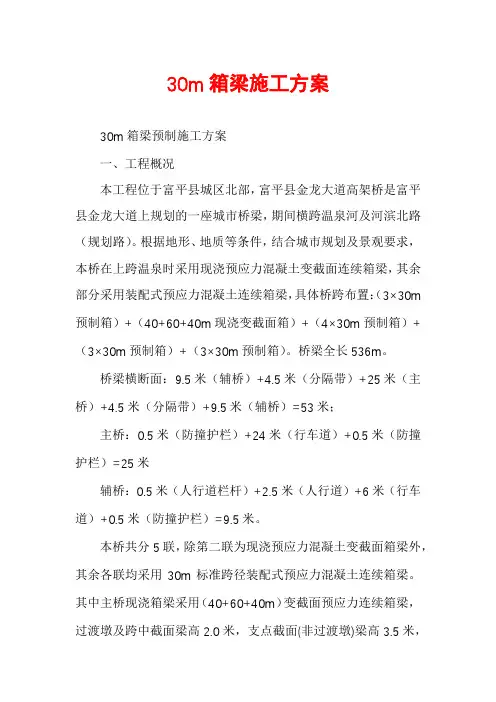 30m箱梁施工方案