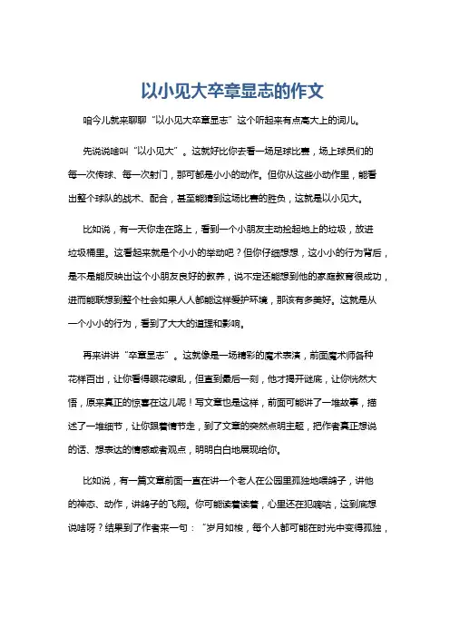 以小见大卒章显志的作文