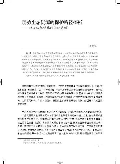 弱势生态资源的保护路径探析——以湛江红树林的保护为例