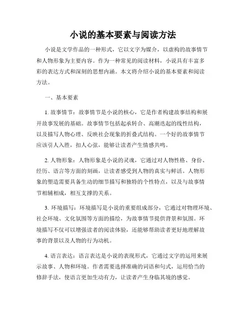 小说的基本要素与阅读方法