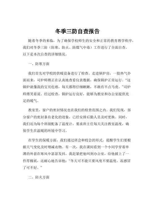冬季三防自查报告