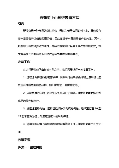 野葡萄下山树桩养殖方法