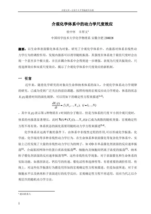 介观化学体系中的动力学尺度效应