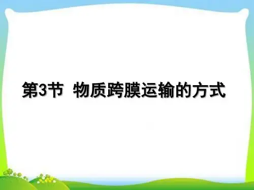 人教版高中生物必修一4.3物质跨膜运输方式课件共28张PPT