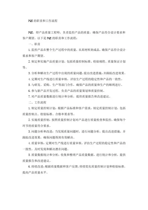 pqe职责和工作流程