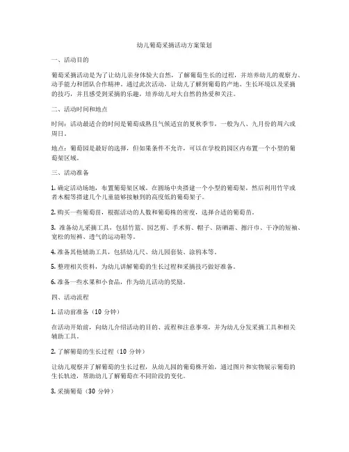 幼儿葡萄采摘活动方案策划