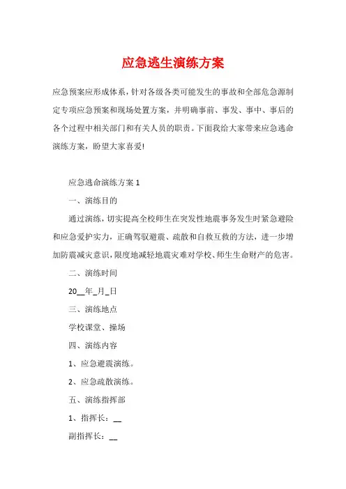 应急逃生演练方案
