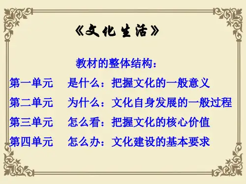 人教版高二政治必修3课件：1.1体味文化 (共30张PPT)
