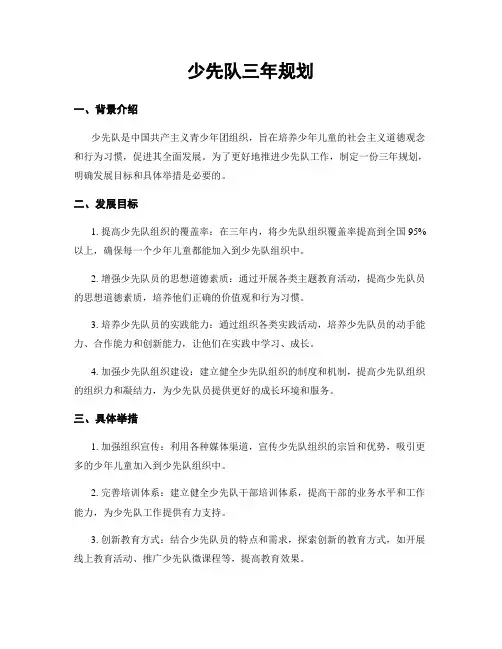 少先队三年规划