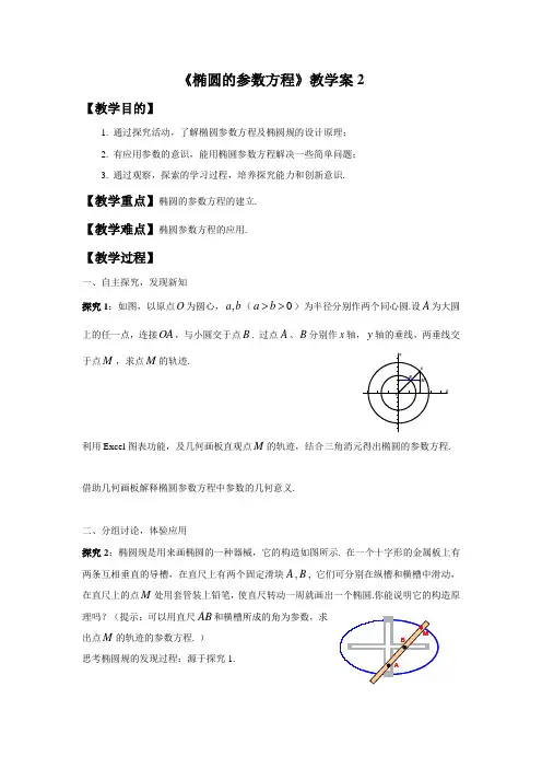 《椭圆的参数方程》教学案2