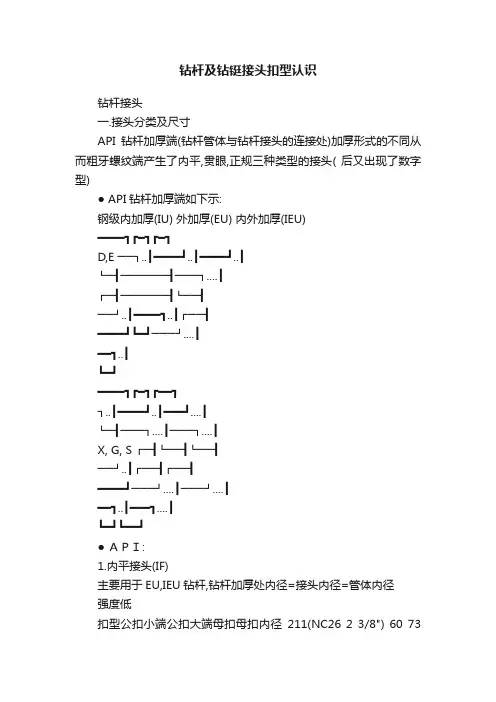 钻杆及钻铤接头扣型认识