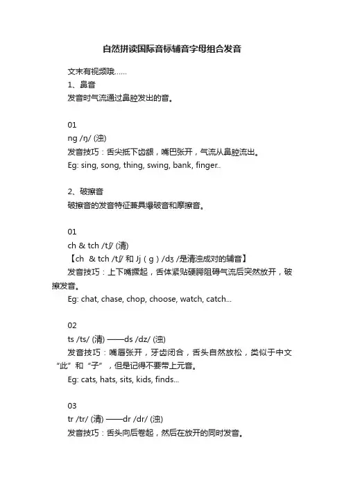 自然拼读国际音标辅音字母组合发音
