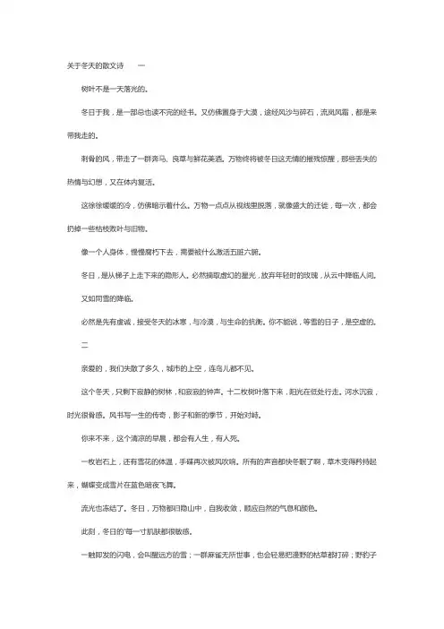 关于冬天的散文诗