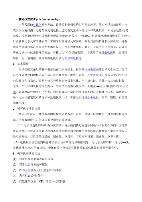 循环伏安法定义+原理+参数设置
