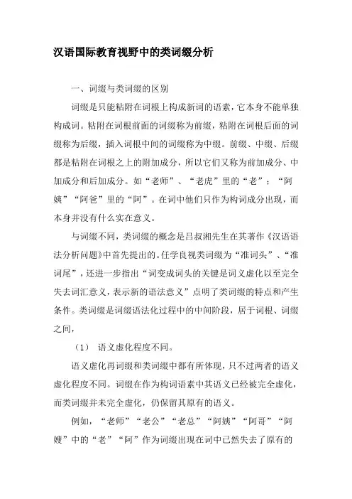 汉语国际教育视野中的类词缀分析-文档资料