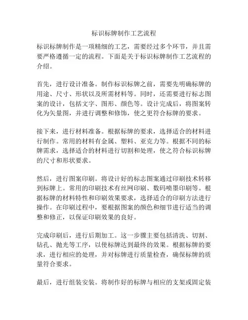 标识标牌制作工艺流程