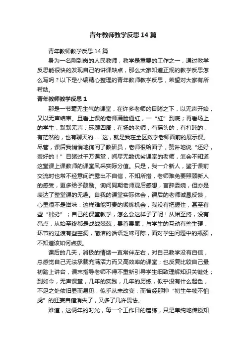 青年教师教学反思14篇