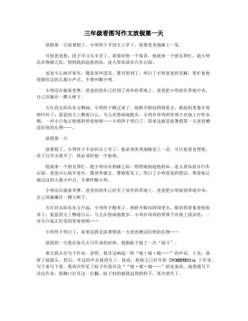 三年级看图写作文放假第一天