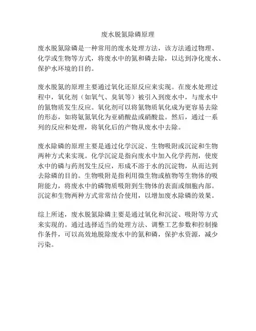 废水脱氮除磷原理