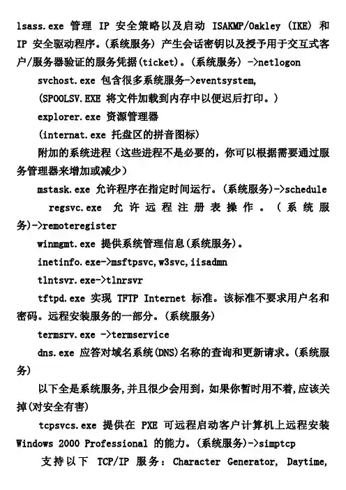 WINDOWS7的进程