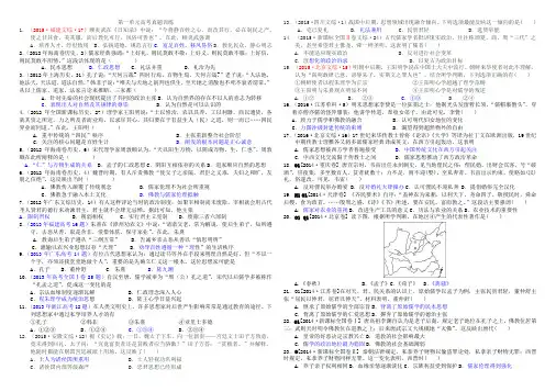 高中历史必修三第一单元高考真题训练(2012--2016)