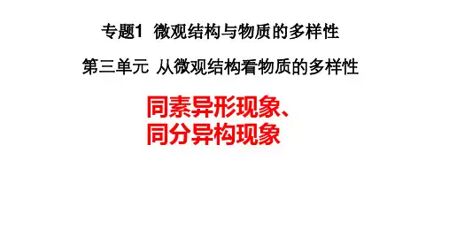 5.3.1 同素异形体和同分异构体 课件【新教材】苏教版(2019)高中化学必修第一册