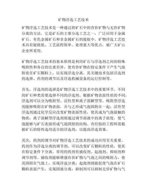 矿物浮选工艺技术