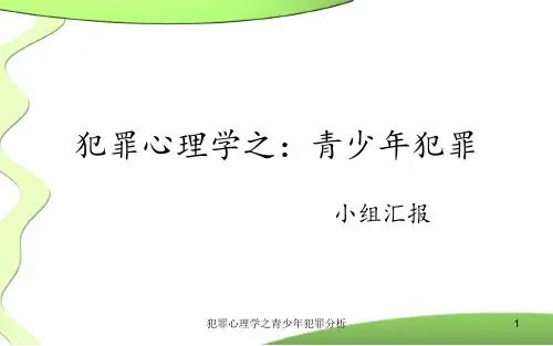 犯罪心理学之青少年犯罪分析 ppt课件