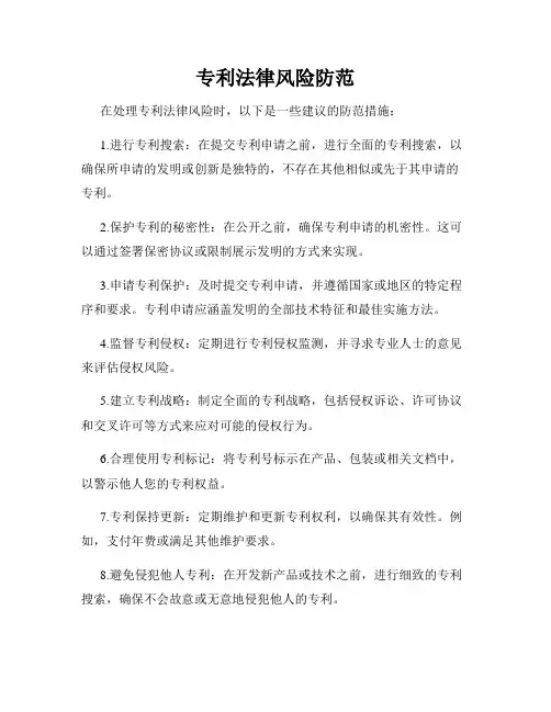 专利法律风险防范