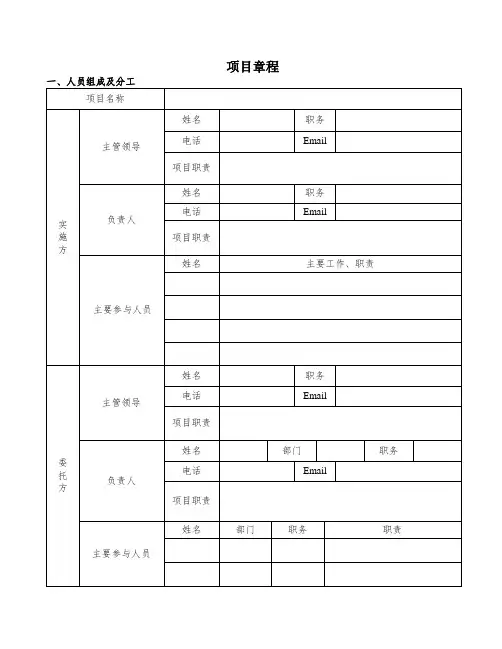 软件项目管理文档-项目章程