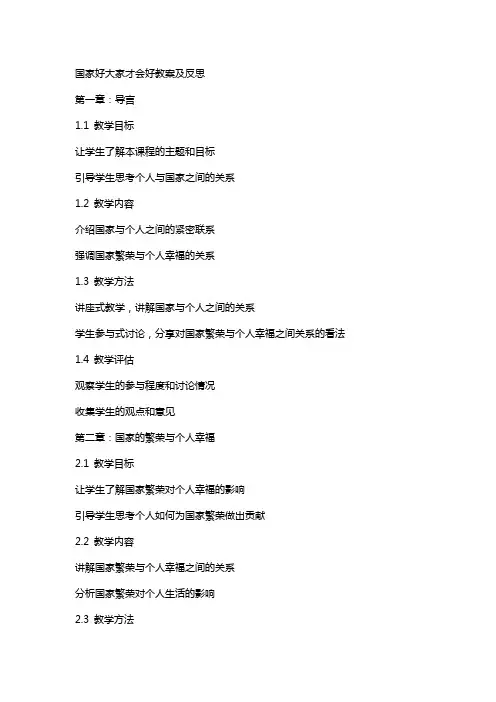 国家好大家才会好教案及反思