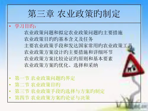 农业政策学--农业政策的制定
