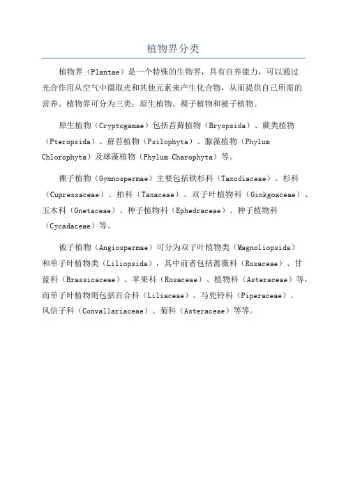 植物界分类