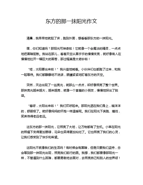 东方的那一抹阳光作文