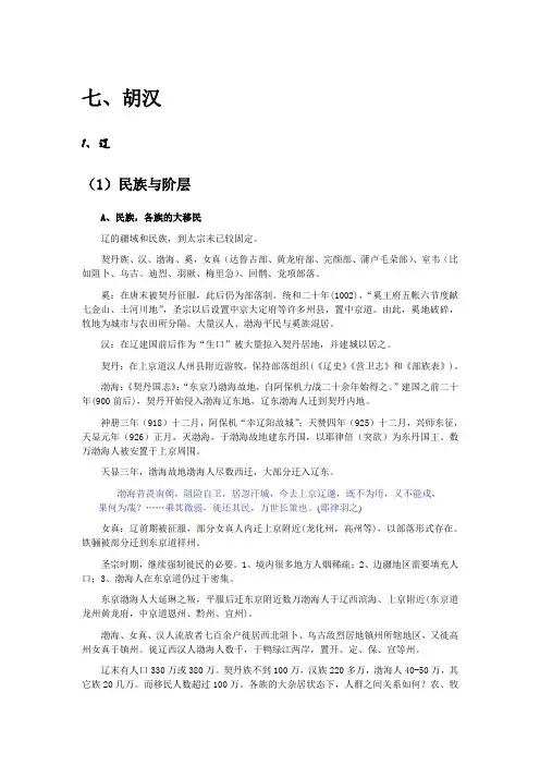 宋辽金史讲义PPT-胡汉