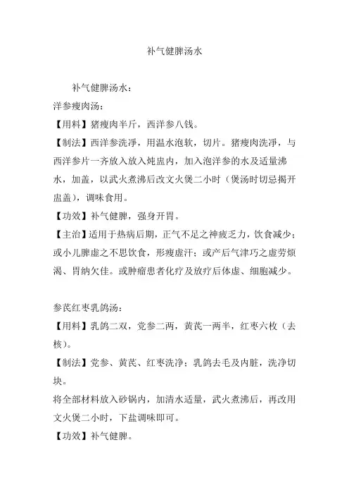 补气健脾汤水